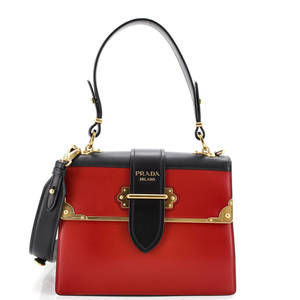 Prada Medium Cahier Convertible Shoulder Bag City Calf and Saffiano